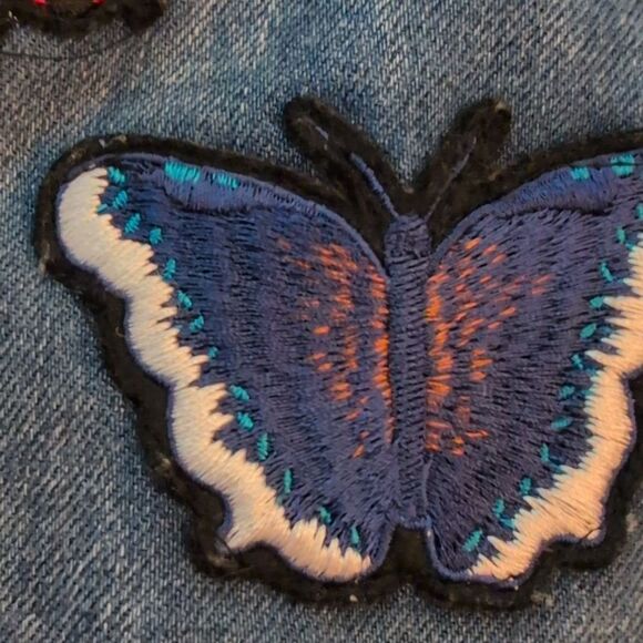 Lola + The Boys Denim Butterfly Flower & Ladybug Patch Jean Skirt Girl 7 - Picture 4 of 6